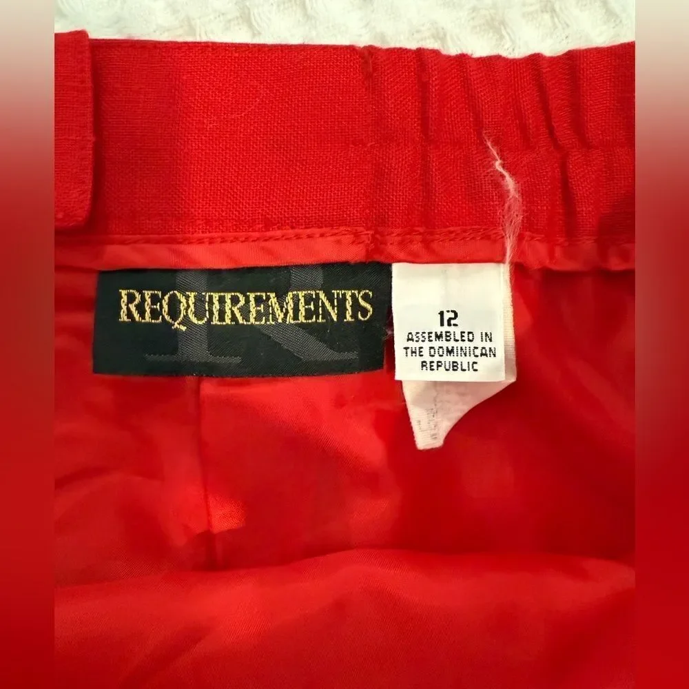 Vintage Requirements red pencil skirt with slit size 12 - Picture 3 of 10